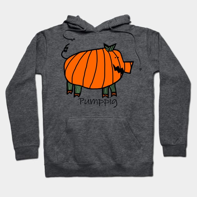 Pumpkin Pig a Halloween Horror Hoodie by ellenhenryart